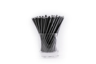 6in BLACK PAPER COCKTAIL STRAW